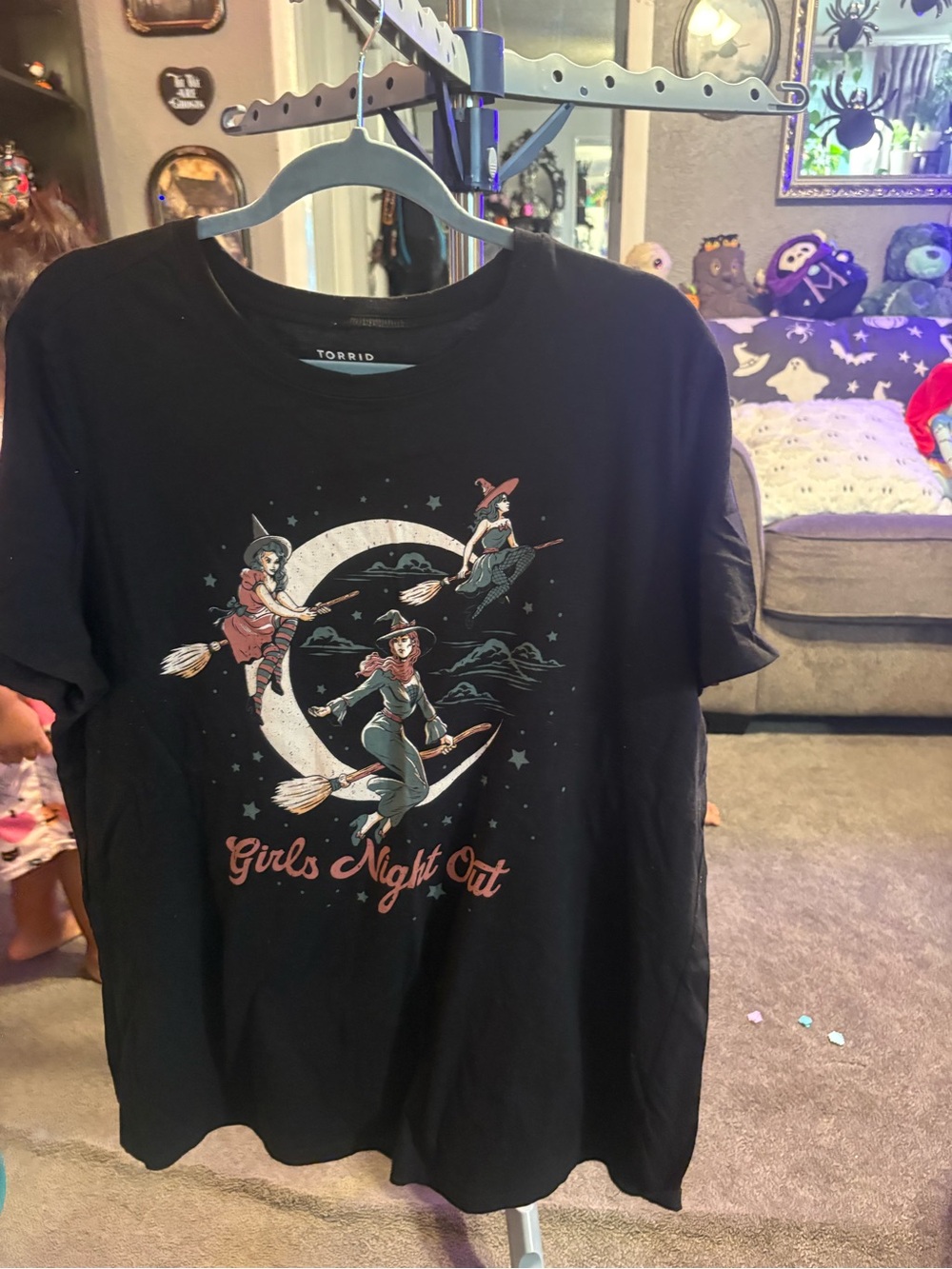 torrid Black Graphic Tee with Vintage Witch Illustration